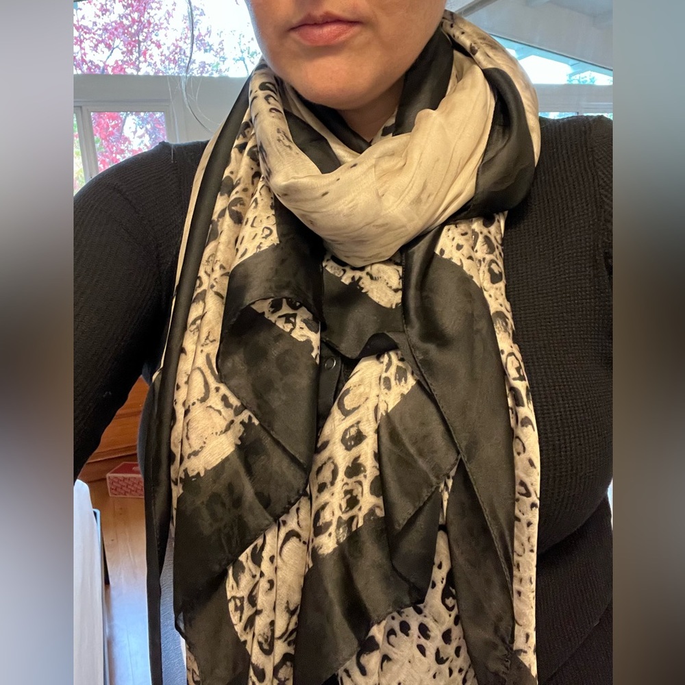 Large snake print silk scarf